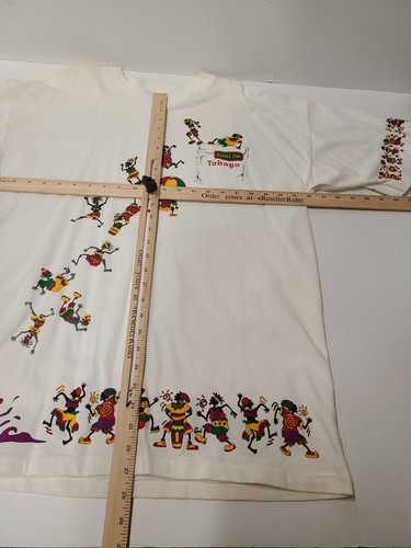 Vintage 96 Jamaica Reggae Jam All Over Print White Single Stitch T-Shirt X-Large - Picture 5 of 8