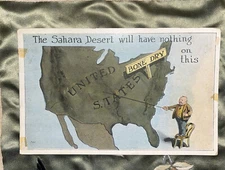 Vintage Illustrated “Bone Dry“ Prohibition Post Card