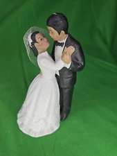 LEFTON Vintage In BLACK TUX Porcelain WEDDING CAKE TOPPER 1988