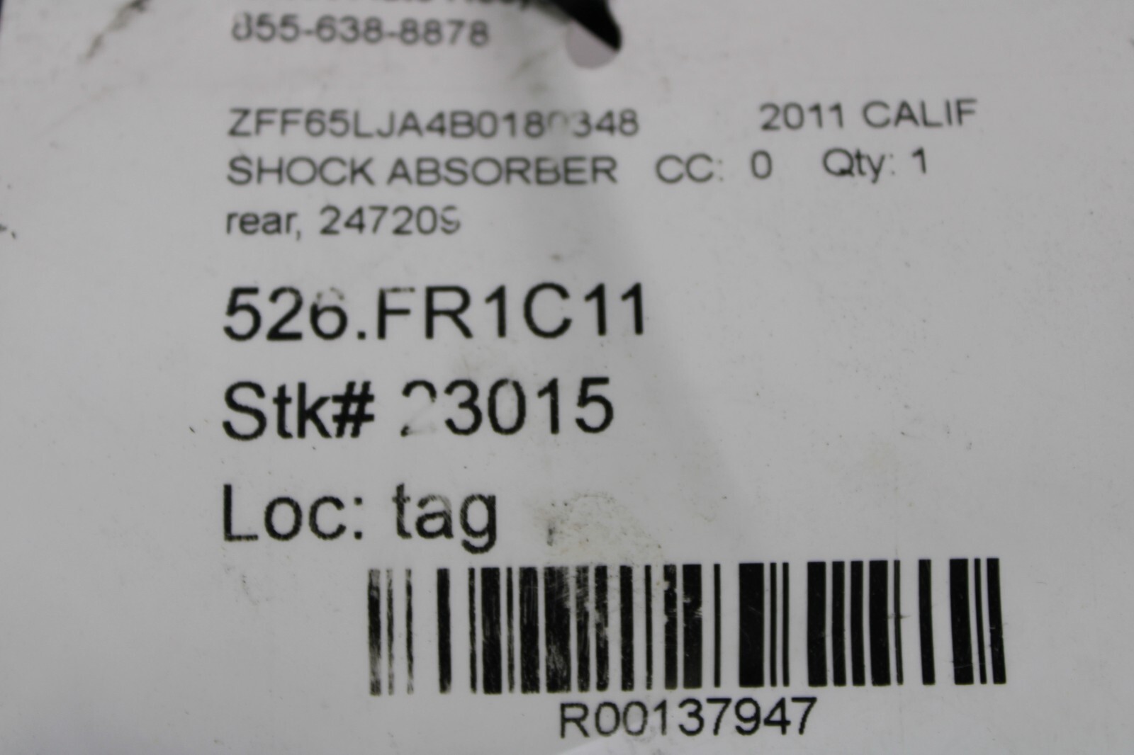 Ferrari California, Rear Shock Absorber, Used, P/N 247209