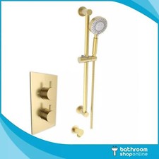 1 Outlet Concealed Valve Shower Bundle with Slide Rail Kit Brushed Brass WRAS 