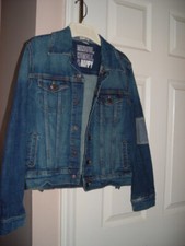 Cat Jack Girls Blue Jean Jacket Mindful Humble Happy Size L
