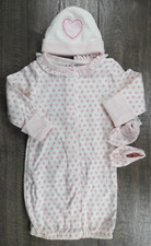 Baby Girl Clothes New Babies R Us 3pc Preemie Pink Heart Gown Outfit Hat