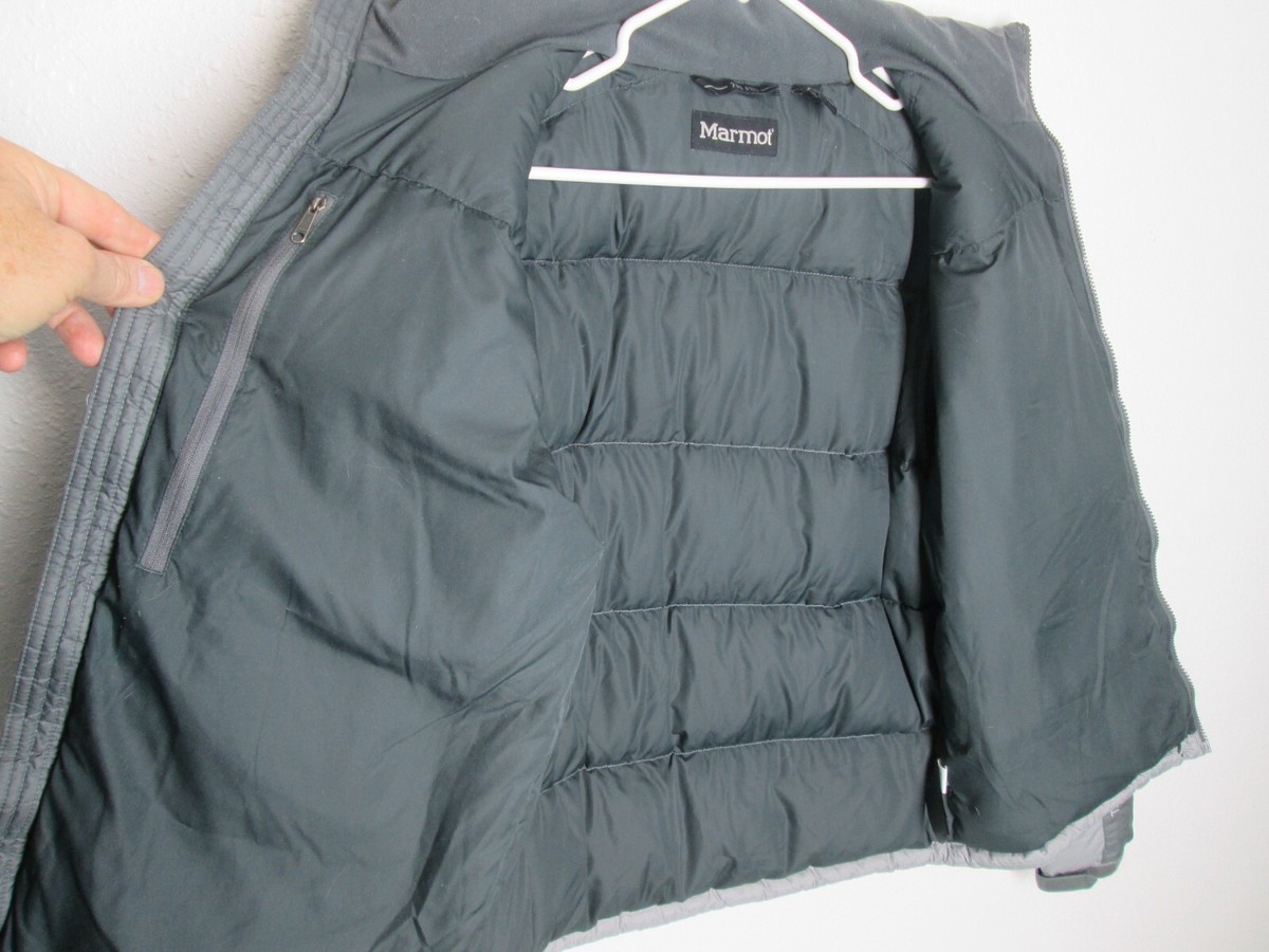 Marmot 700 Fill Down Puffer Jacket Men Medium Gray Silver Marmot 700 Fill Down Puffer Jacket Men Medium Gray Silver