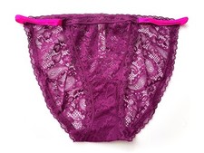 Victoria's Secret String Bikini Panty Lacie w/ Strappy Sides Beach Plum S M