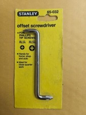 STANLEY Offset Phillips Screwdriver 1PT & 2PT Combo 65-032 Made in USA NEW