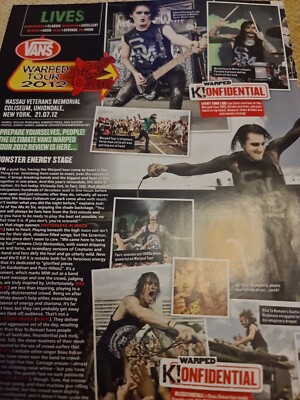 CHRIS MOTIONLESS IN WHITE VANS TOUR 2012 A4 POSTER KERRANG  MAGAZINE