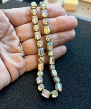 VTG Graduated Crystal Rhinestone Necklace choker 15  Long