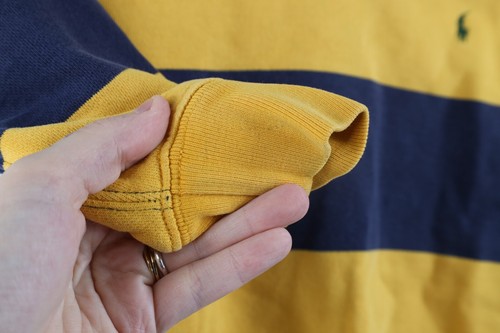 Vintage 90s Ralph Lauren Toddler 4T Faded Striped Rugby Hoodie Sweatshirt - Picture 9 of 15