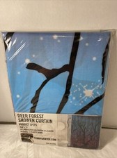 Deer Forest Shower Curtain w/ 12 Hooks Sharp Shirter 70.8" x 72"
