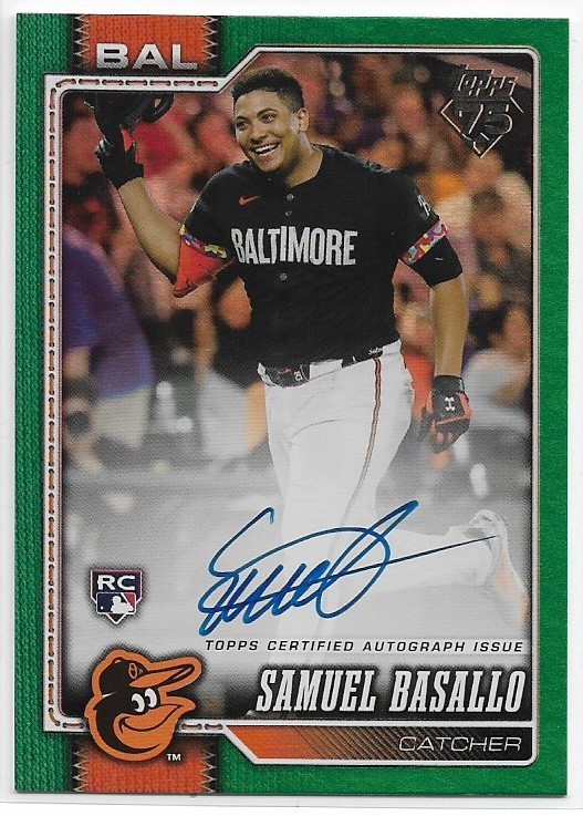 2026 Topps Samuel Basallo #104 Rookie Flagship Real One GREEN Foil Auto #'d /99