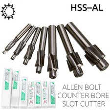 Pilot Counter Bore End Mill Cutter M3 M4 M5 M6 M8 M10 M12 Allen Bolt Slot Tool