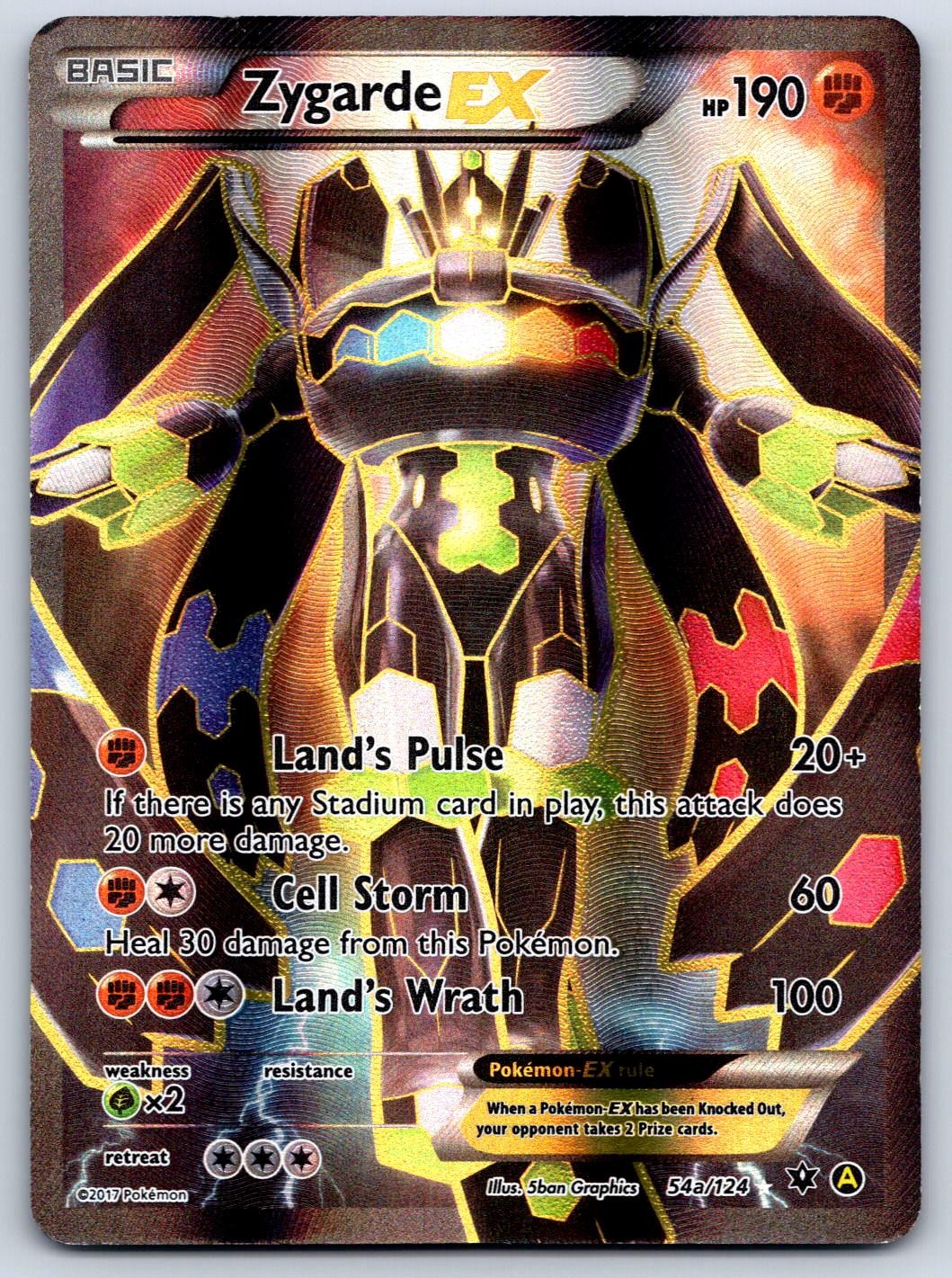 Zygarde EX (Full Art) Alternate Art Promo 54a/124 Pokemon Card LP