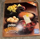 VTG Pyrex Fireside 4-Piece Mixing Bowl Set (model 99-F) amber-colored
