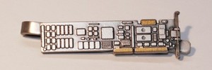 Krawattenklammer mit PC-Motherboard Computer 2000, ca. 5,5 x 1 cm