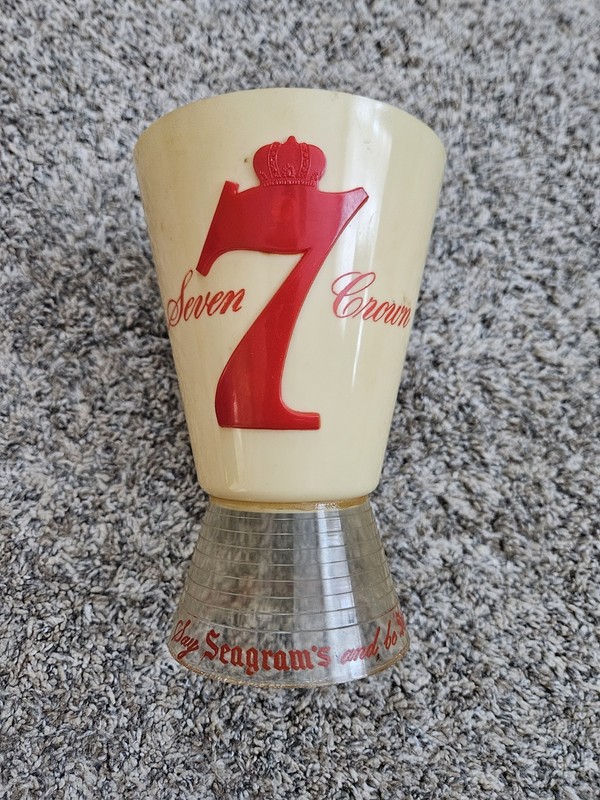 Vintage Seagrams Seven Crown Plastic Whiskey Cup 1960s 1970s Claremould Plastics
