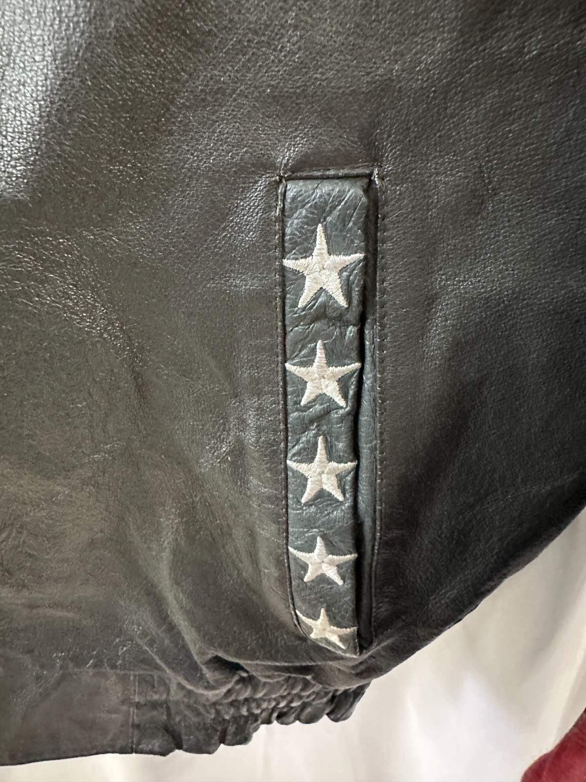 Trashed Black Leather USA Jacket Eagle American F… - image 8