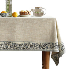 Elegant Vintage Chinoiserie Floral Tablecloth for Dining  Holidays 63"x94