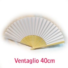 Ventaglio Bianco Legno Bamboo Cerimonia Matrimonio 10 pz 8476