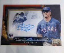 2024 Topps Five Star - Evan Carter On Card Auto Pentamerous Penmanship RC 3/3 