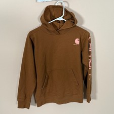 Carhartt Graphic Print Hoodie Hoody Brown Boy's Size Medium 10
