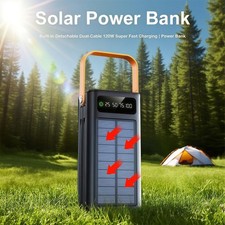 60000mAh Solar Power Bank PD22.5W Fast Charging Battery Pack for Travel Camping