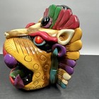  Aztec Death Whistle “Jaguar Knight”, Handmade Ceramic Mexica Colored Imported  — photo 8