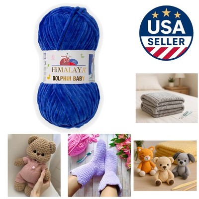 Create Plush Amigurumi with Saxe Blue Dolphin Baby Chenille Yarn - 132 Yards