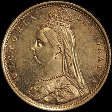 1887 Sydney Jubilee Head Half Sovereign about Unc