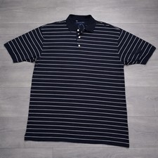 Tommy Hilfiger Golf Polo Shirt Mens M Navy Blue Stripe Short Sleeve NWT