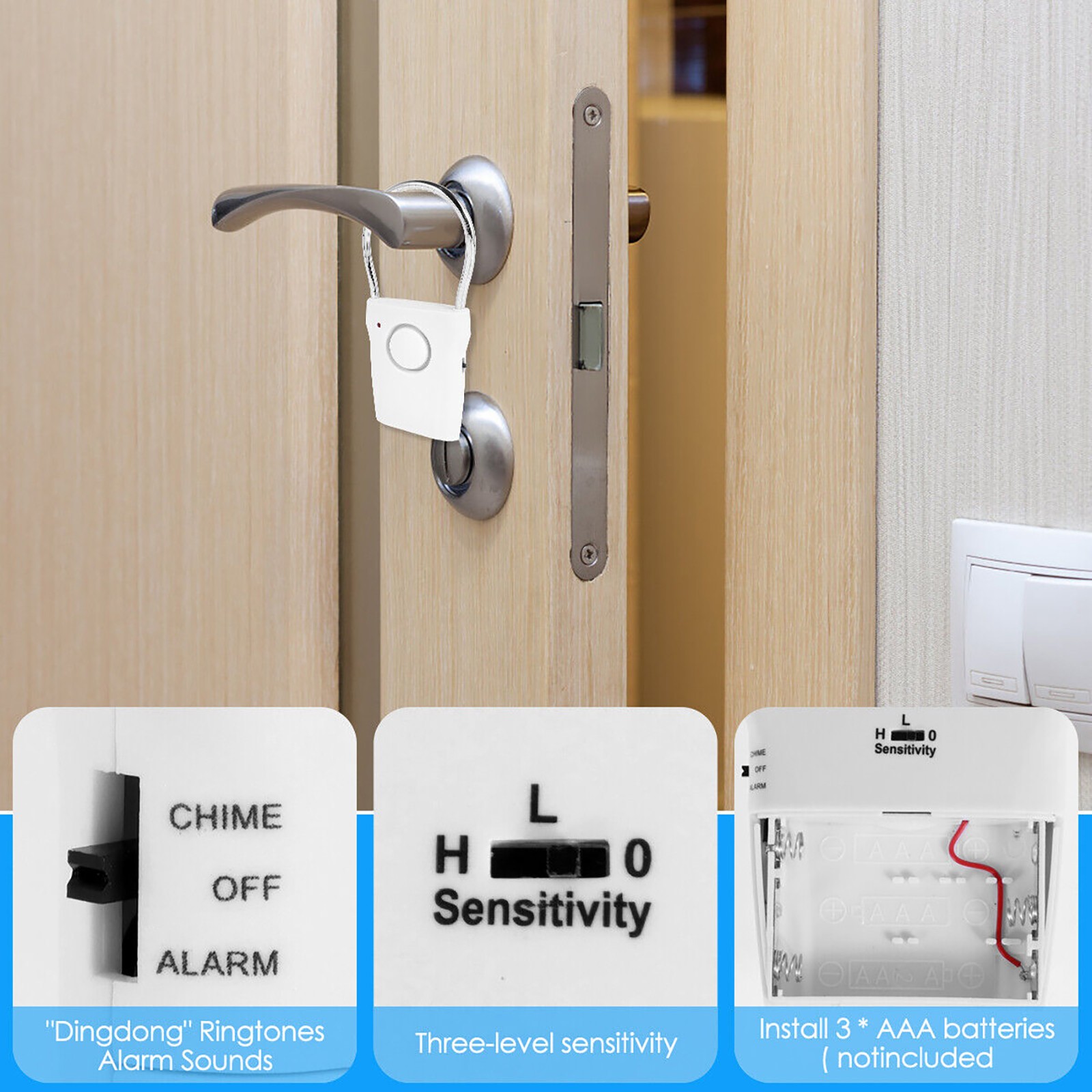 Touch Sensor Door Handle Alarm Touching Warning Tool Anti-theft Doors Alarms