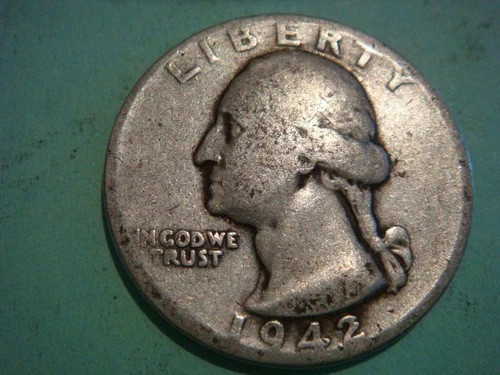 1942 D Washington Quarter in album filling cond actual coin in pic