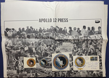 Vintage NASA Space Collectible Lot Apollo 12 Press Poster/Pinback/Stickers