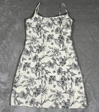 A New Day Cami Mini Dress Size 4 White Floral Side Zipper