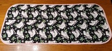 Christmas Quilted Handmade Table Runner Reversible Ice Skates Chevron Stripes