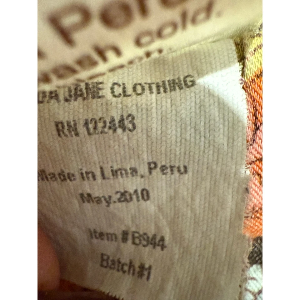 Pantalones florales Matilda Jane Field Trip Thelma marrón con volantes talla 12 vintage en muy buen estado Foto 4 de 4