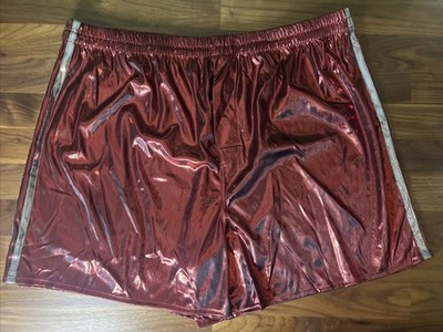 Vtg Boxer Shorts XL Second Skin Satin Shiny Metallic Shiny Red Puritan