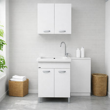 Mobile Lavatoio in ceramica 60x60 pilozzo per lavanderia con strizzatoio