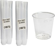 Clear Shot Glasses - 200 Pack Durable 25ml Plastic Glasses for Parties
