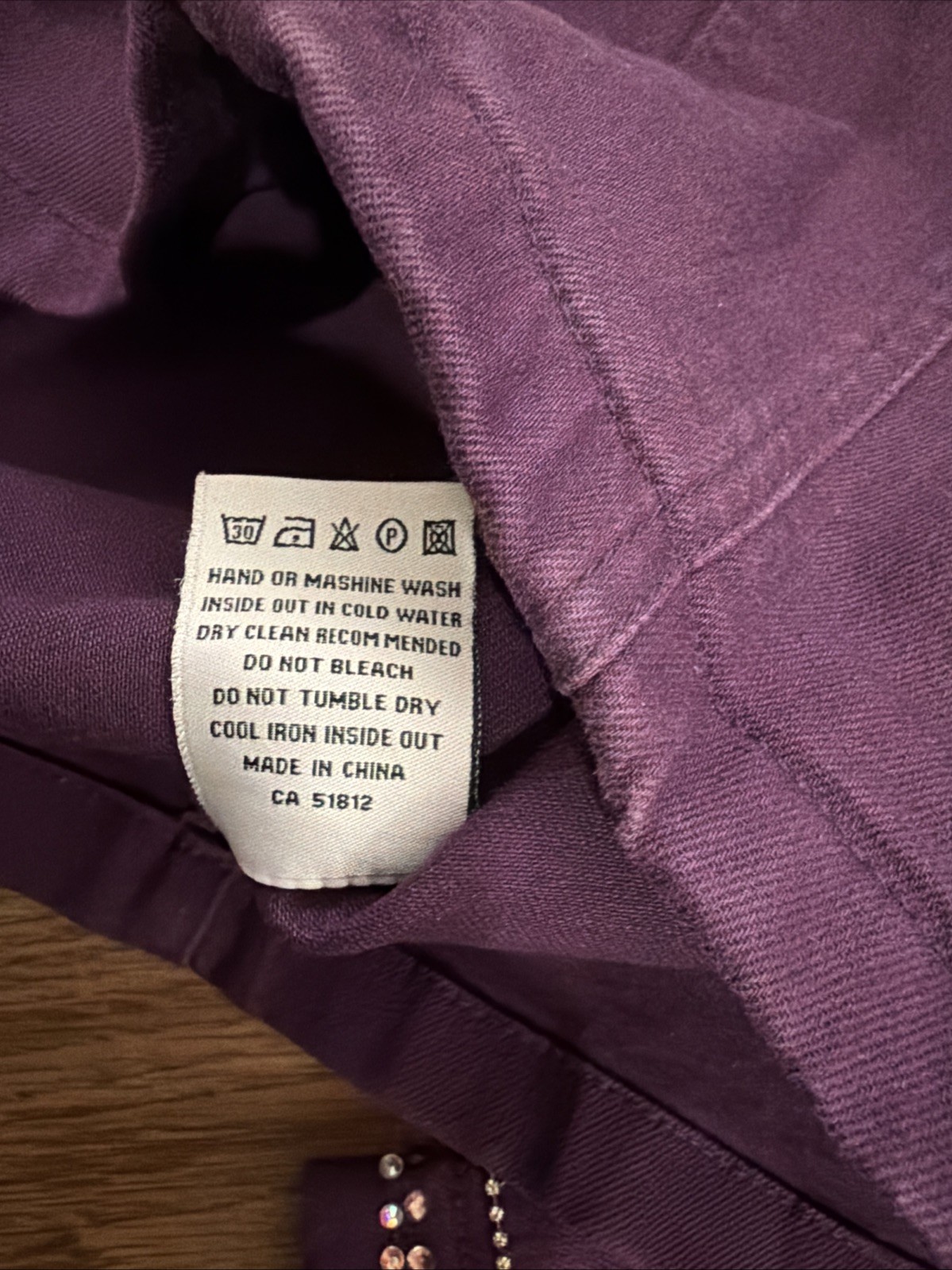 Ameri-Mode XL Purple Embellished Denim Jacket Rhi… - image 4