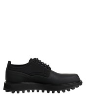 Dolce & Gabbana Black Leather Lace Up Trekking Dress Men's Shoes Authentic