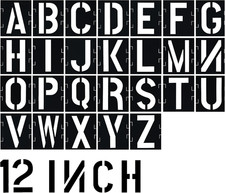 12 Inch Letter Stencils - Alphabet Art Craft Interlocking Stencil Kit - Plastic