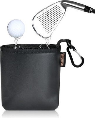  Golf Ball Cleaner Pouch Waterproof Golf Club Cleaning Bag with Clip