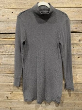 Sol Angeles Women’s Long Sleeve Gray Sweater Dress Waffle Knit Size Medium