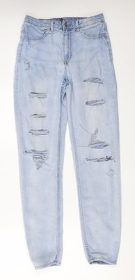 Blaue Straight Damenjeans Größe 36 L29 von H&M