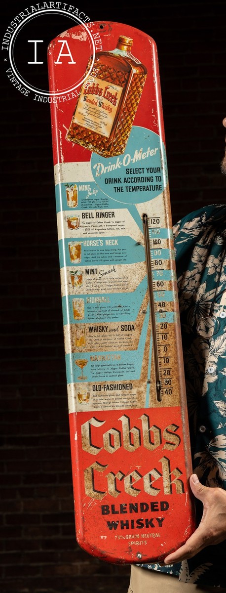 Vintage Cobbs Creek Tin Litho Advertising Thermometer | eBay