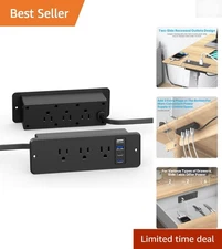 Compact 6 Outlet Hidden Charging Station with USB-C Ports, Ideal for Furniture