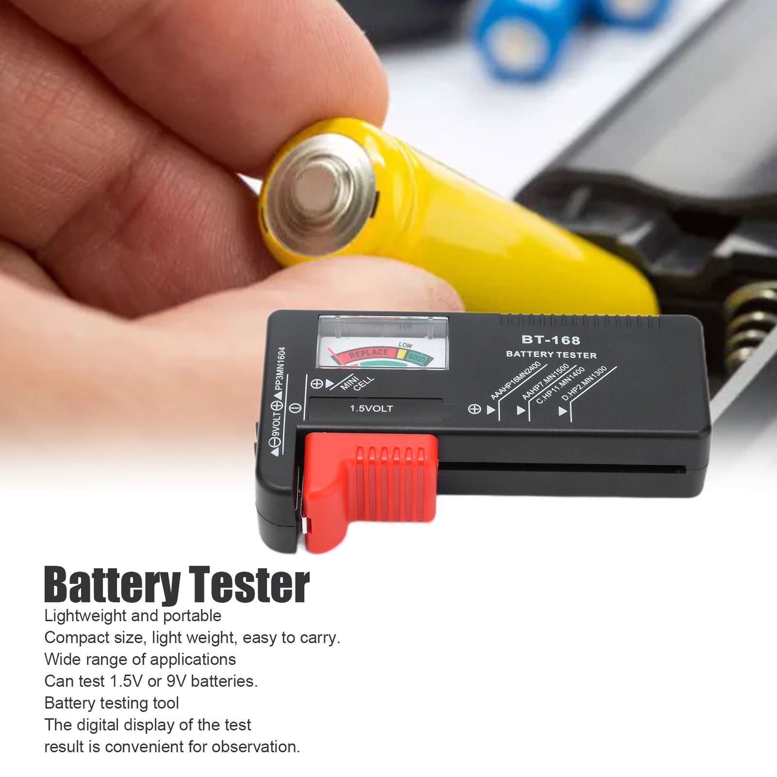 Pointer BT168 Battery Capacity Tester Portable Battery Checker For 1.5V 9V