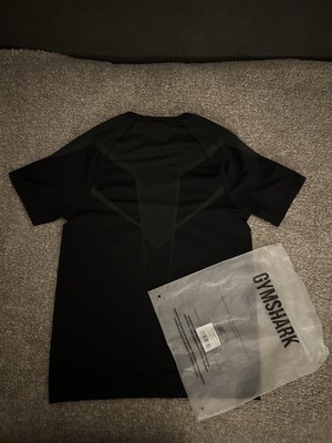 Gymshark Onyx 5.0 Seamless T-Shirt - Black/Onyx Grey Blue Size XL