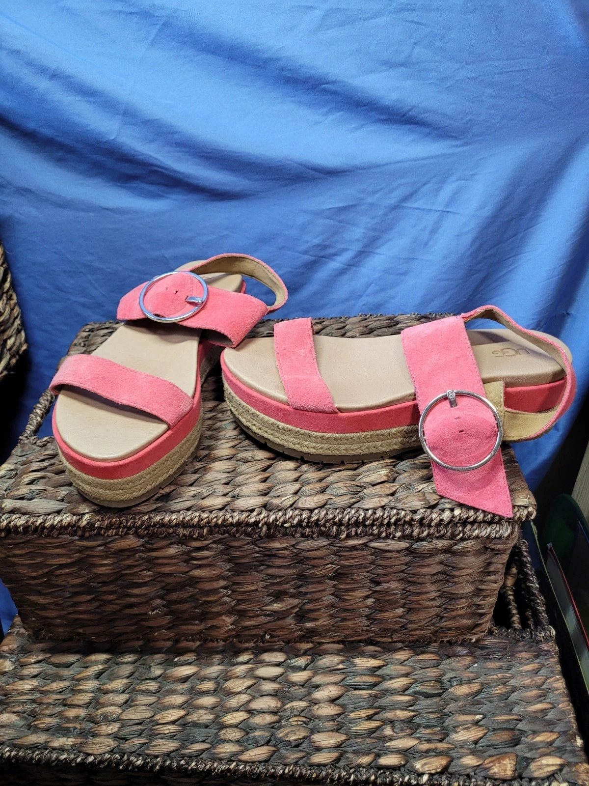 Sandali espadrillas UGG April donna taglia 7 5 euro rosa scamosciati plateau